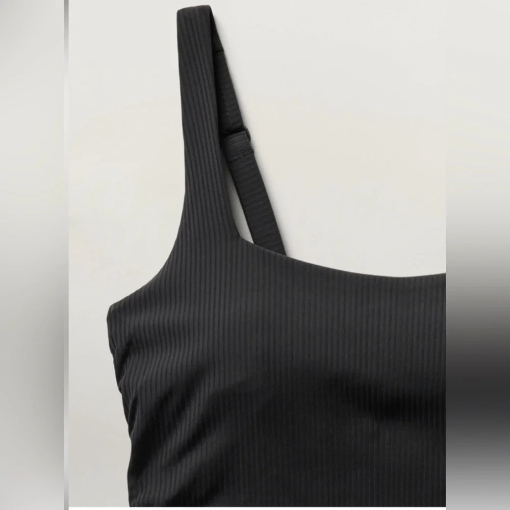 NWT! Athleta Black Square Neck Rib Bra Cup Tankini - Size 36D/DD 🏝️ - Picture 4 of 8